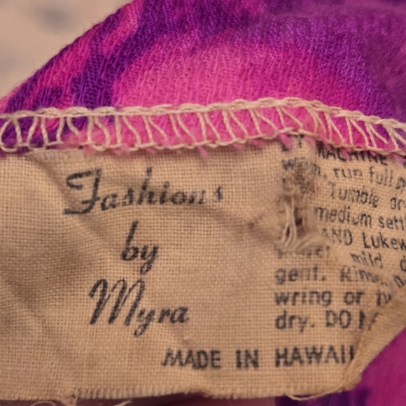 Vintage Fashions By Myra Womens 60s 70s Tropical Print Maxi Hawaiian Dress - Picture 7 of 10